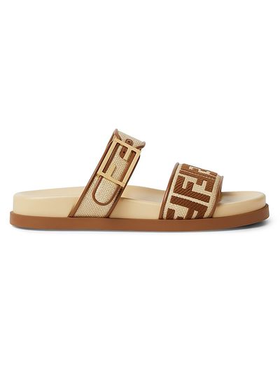 Fendi Women's Fendi Feel Logo Slide Sandals