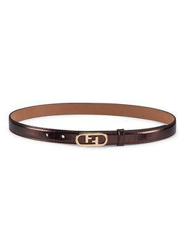 Fendi Women's FF Oval Buckle Leather Belt