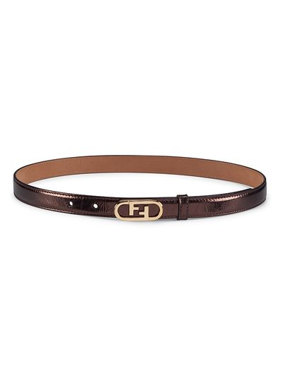 Fendi Women's FF Oval Buckle Leather Belt