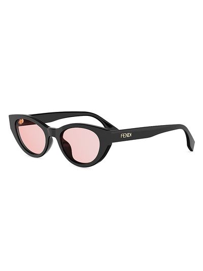 Fendi Women's Lettering 51MM Logo Oval Sunglasses
