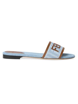 Fendi Women's Logo Denim Sandals