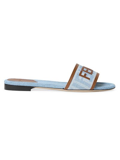 Fendi Women's Logo Denim Sandals