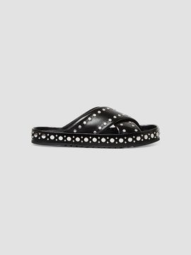 Fendi Women's Studded Crisscross Slides