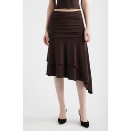 Feners Feners Gresca Ruched Asymmetric Hem Skirt