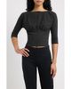 Feners Feners Promesa Pinstripe Ruched Top - 1