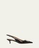 Ferragamo 40mm Sara Croc-Embossed Leather Slingback Pumps - 1