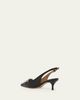 Ferragamo 40mm Sara Croc-Embossed Leather Slingback Pumps - 2
