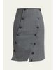 FERRAGAMO Double-Breasted Mouline Wool Mini Skirt - 1