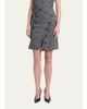 FERRAGAMO Double-Breasted Mouline Wool Mini Skirt - 4