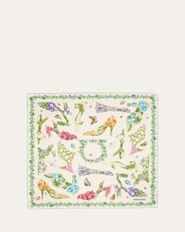 Ferragamo Eden Shoes-Print Silk Scarf