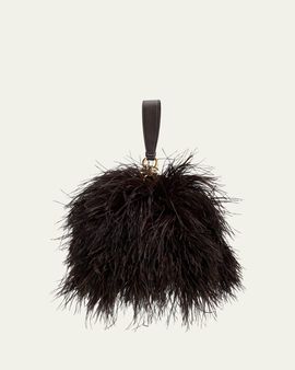 Ferragamo Feather Evening Clutch Bag