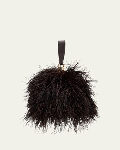 Ferragamo Feather Evening Clutch Bag