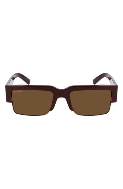 FERRAGAMO FERRAGAMO 56mm Rectangular Sunglasses
