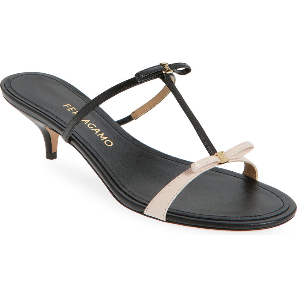 FERRAGAMO FERRAGAMO Abili Bow Kitten Heel Sandal