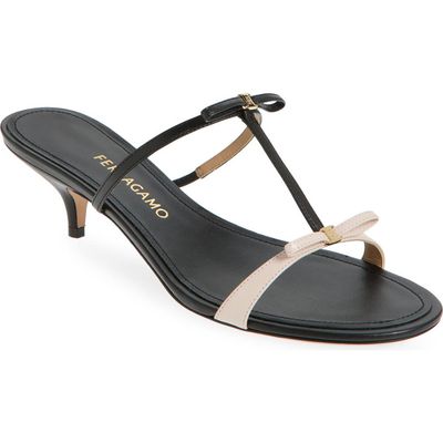 FERRAGAMO FERRAGAMO Abili Bow Kitten Heel Sandal