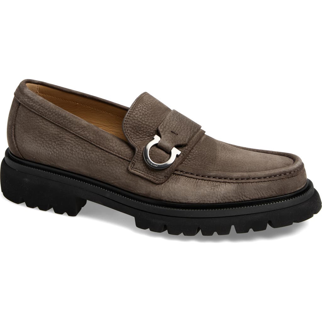 FERRAGAMO FERRAGAMO Andover Gancini Bit Lug Sole Loafer