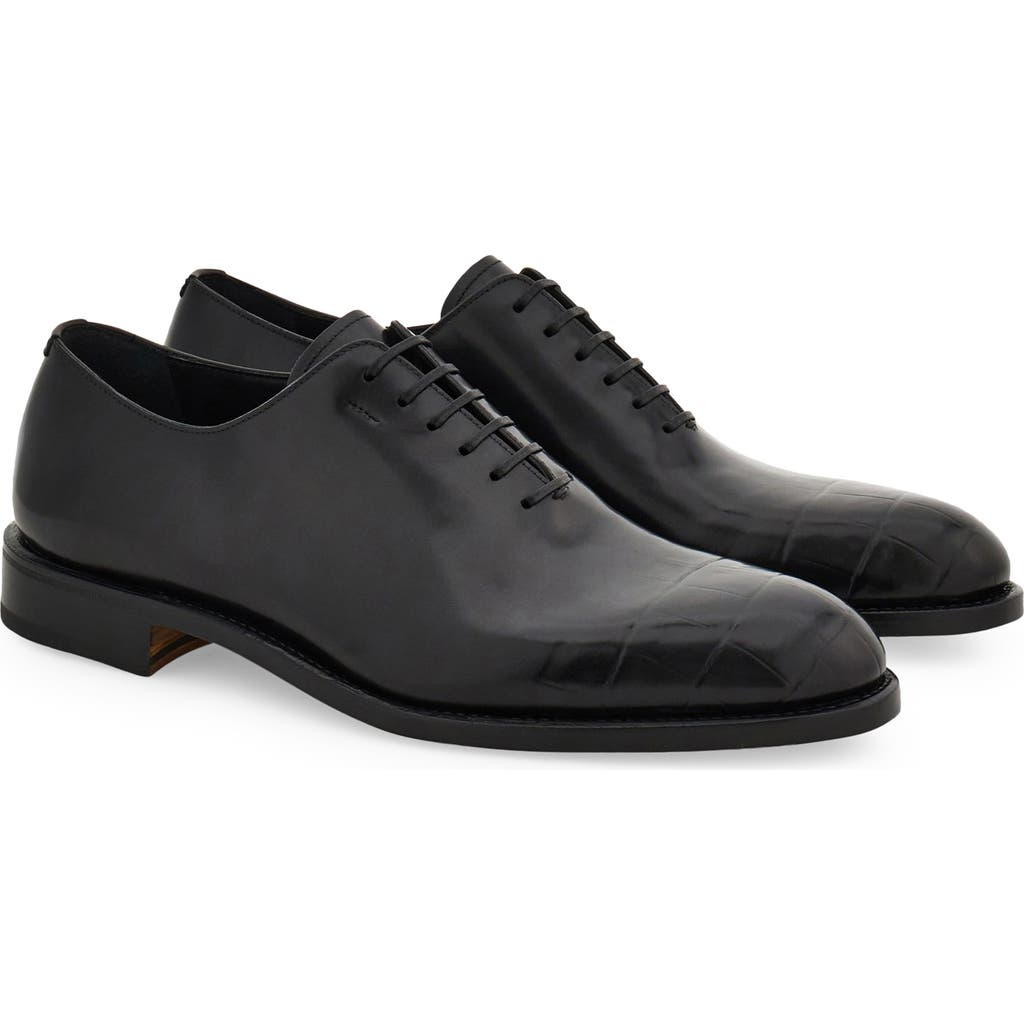 FERRAGAMO FERRAGAMO Angiolo Croc Embossed Wholecut Oxford