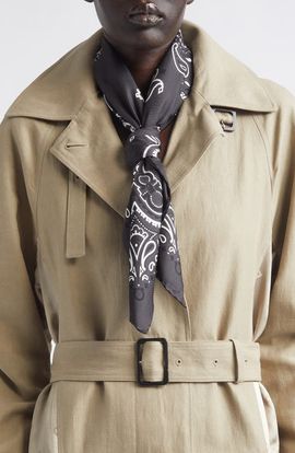 FERRAGAMO FERRAGAMO Arabesque Print Cotton & Silk Square Scarf