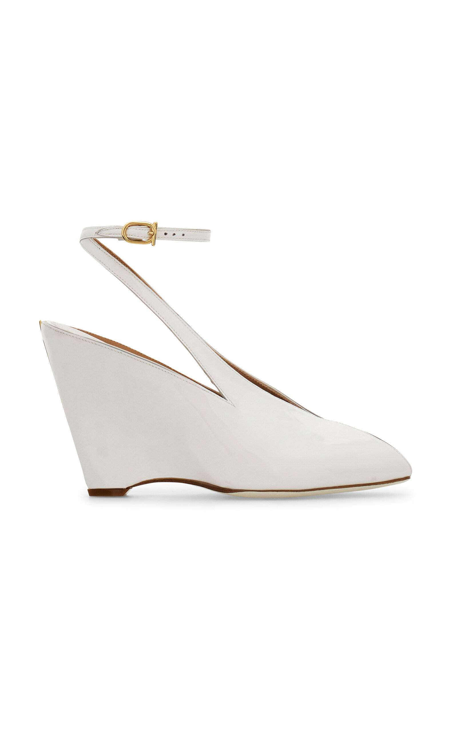 Ferragamo Ferragamo Arcadia Leather Wedge Pumps White