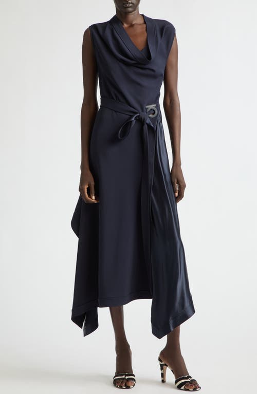 FERRAGAMO FERRAGAMO Asymmetric Cady & Satin Maxi Dress