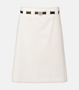 Ferragamo Ferragamo Belted cotton and silk miniskirt