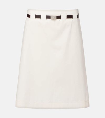 Ferragamo Ferragamo Belted cotton and silk miniskirt
