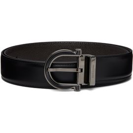 Ferragamo Ferragamo Black & Brown Adjustable & Reversible Belt