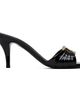 Ferragamo Ferragamo Black Gancini Ornament Slide Heeled Sandals - 1