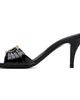 Ferragamo Ferragamo Black Gancini Ornament Slide Heeled Sandals - 3
