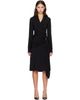 Ferragamo Ferragamo Black Gathered Waist Viscose Midi Dress - 1