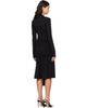 Ferragamo Ferragamo Black Gathered Waist Viscose Midi Dress - 3