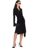 Ferragamo Ferragamo Black Gathered Waist Viscose Midi Dress - 4