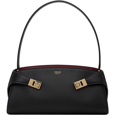 Ferragamo Ferragamo Black Hug East-West Shoulder Bag