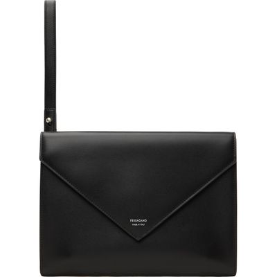 Ferragamo Ferragamo Black Leather Document Pouch