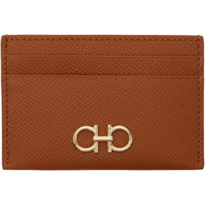 Ferragamo Ferragamo Brown Gancini Credit Card Holder