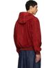 Ferragamo Ferragamo Burgundy Suede Blouson Hoodie - 3