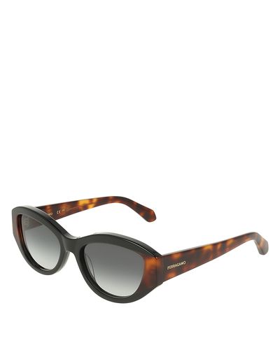 Ferragamo Ferragamo Color Block Oval Sunglasses, 55mm