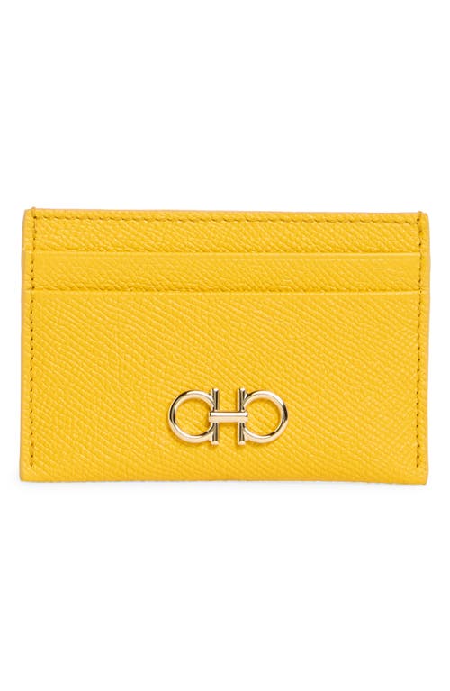 FERRAGAMO FERRAGAMO Double Gancio Leather Card Holder