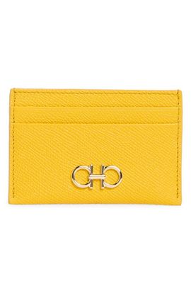 FERRAGAMO FERRAGAMO Double Gancio Leather Card Holder
