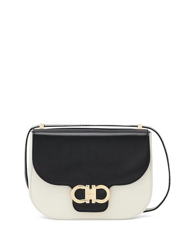 Ferragamo Ferragamo Double Gancio Leather Convertible Crossbody