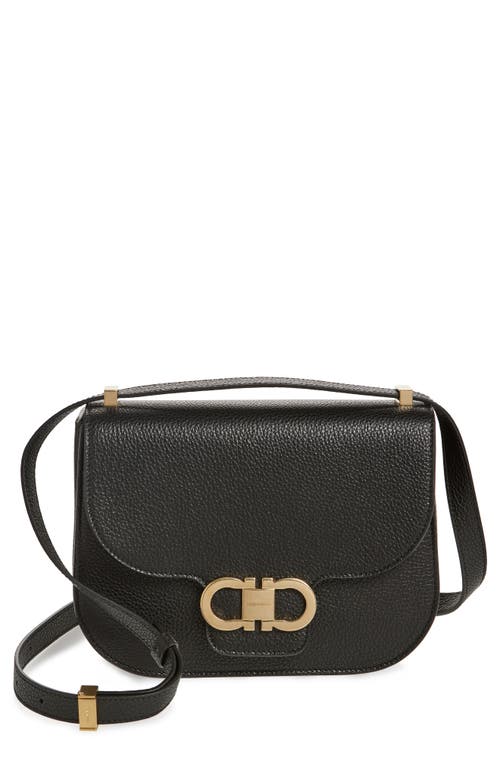 FERRAGAMO FERRAGAMO Double Gancio Leather Crossbody Bag