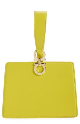 FERRAGAMO FERRAGAMO Double Gancio Leather Mini Clutch