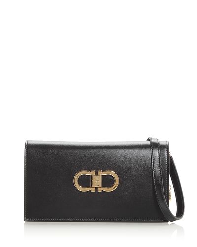 Ferragamo Ferragamo Double Gancio Leather Shoulder Bag