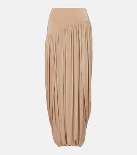 Ferragamo Ferragamo Draped jersey midi skirt