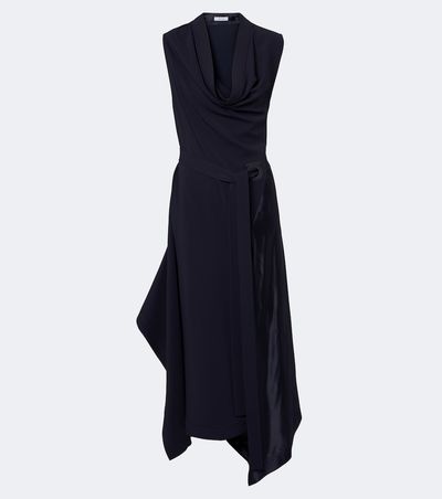 Ferragamo Ferragamo Draped satin-trimmed jersey midi dress