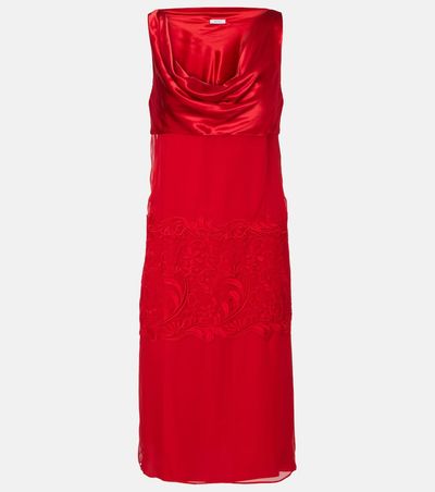 Ferragamo Ferragamo Draped silk midi dress