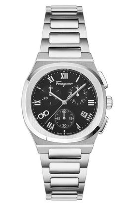 FERRAGAMO FERRAGAMO Elliptical Bracelet Strap Chronograph Watch, 38mm