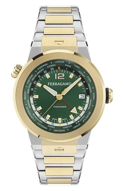 FERRAGAMO FERRAGAMO F-80 GMT Worldtime Bracelet Watch