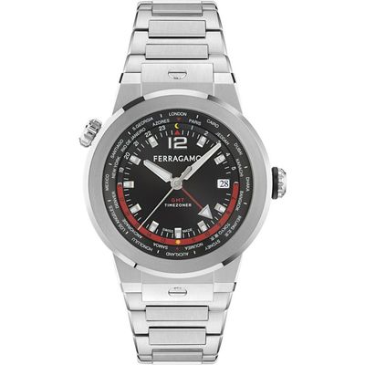 FERRAGAMO FERRAGAMO F-80 GMT Worldtime Bracelet Watch, 43mm