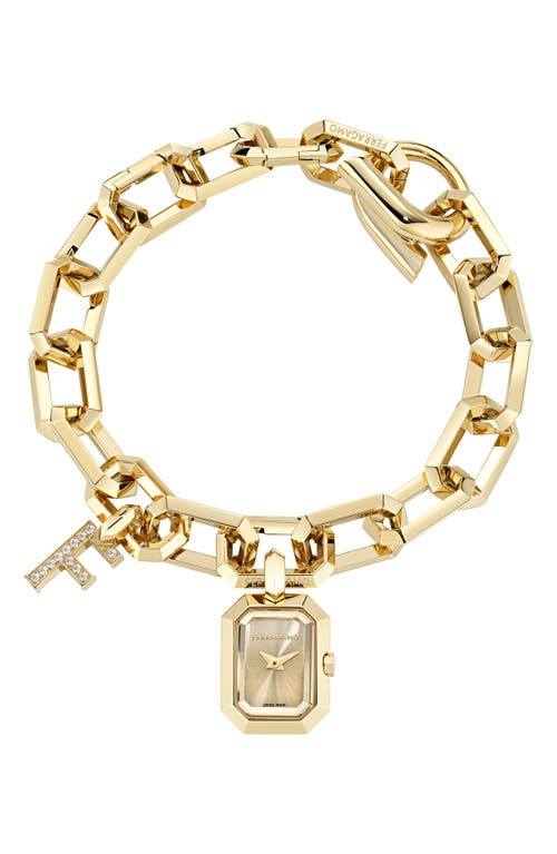 FERRAGAMO FERRAGAMO 'F' Charm Bracelet Watch, 16mm x 21mm